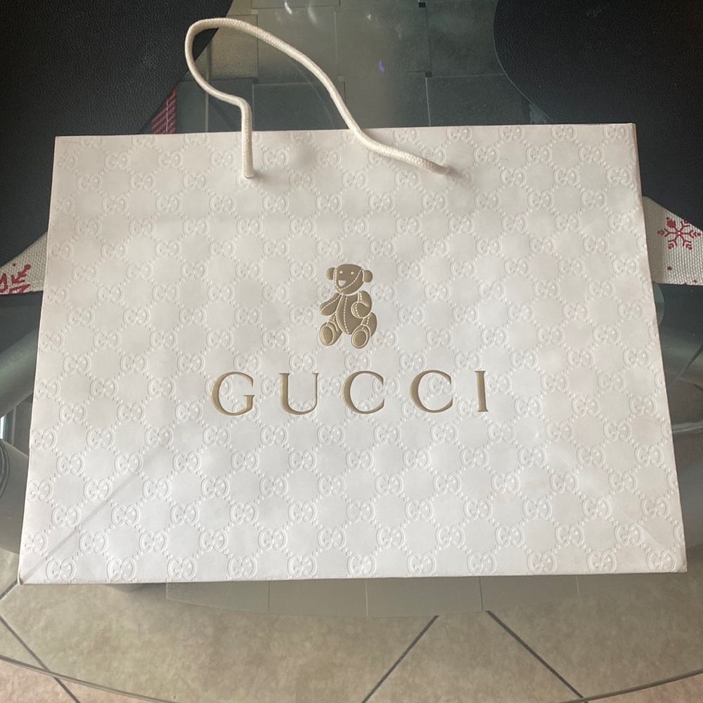 Gucci Kids Shopping Bag in White Color